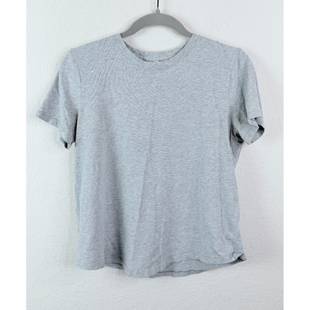 Lululemon Gray Short Sleeve Tee Women's 6 Athleisure Comfy Soft Gym Workout